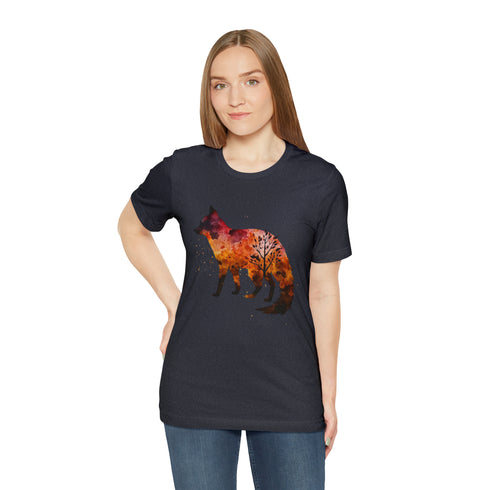 Autumn Fox Silhouette - Short Sleeve Tee